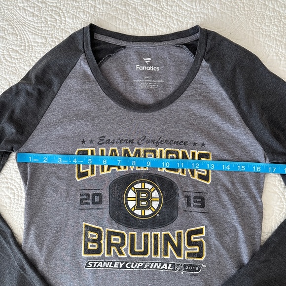 Boston Bruins Eastern Conference Champions Raglan Tee Shirt 2019 Stanley Cup - Picture 4 of 7